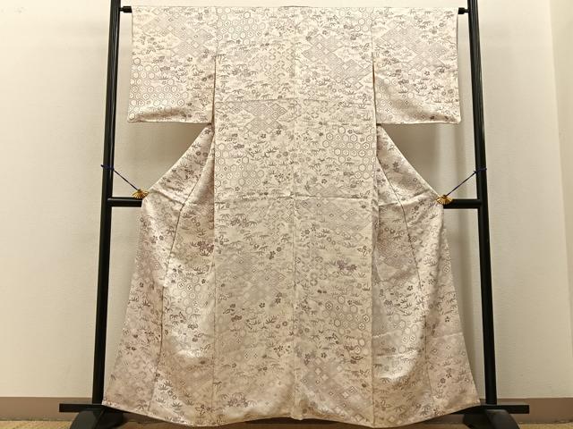 平和屋着物■上質な小紋　有職花文　正絹　逸品　BAAY3582hj