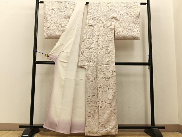 平和屋着物■上質な小紋　有職花文　正絹　逸品　BAAY3582hj