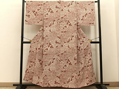 平和屋着物■上質な小紋　花尽くし　正絹　逸品　BAAY3584hj
