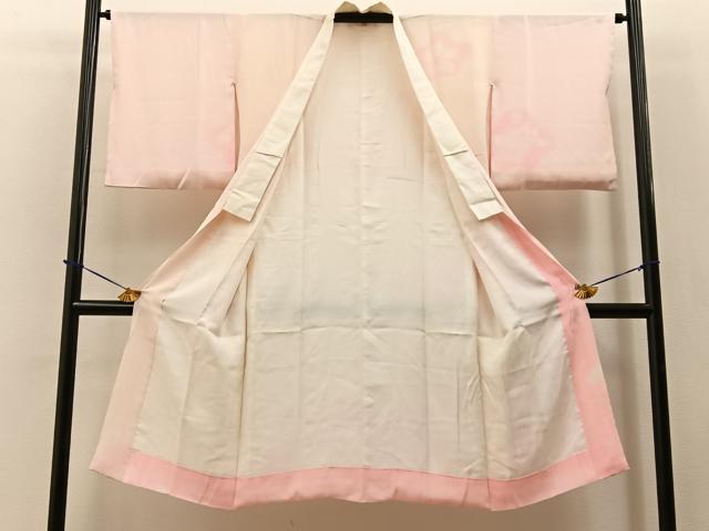 平和屋着物■長襦袢　袷　鹿の子梅笹文　正絹　逸品　BAAY3585hj