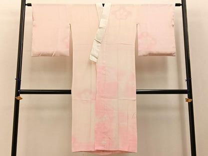 平和屋着物■長襦袢　袷　鹿の子梅笹文　正絹　逸品　BAAY3585hj