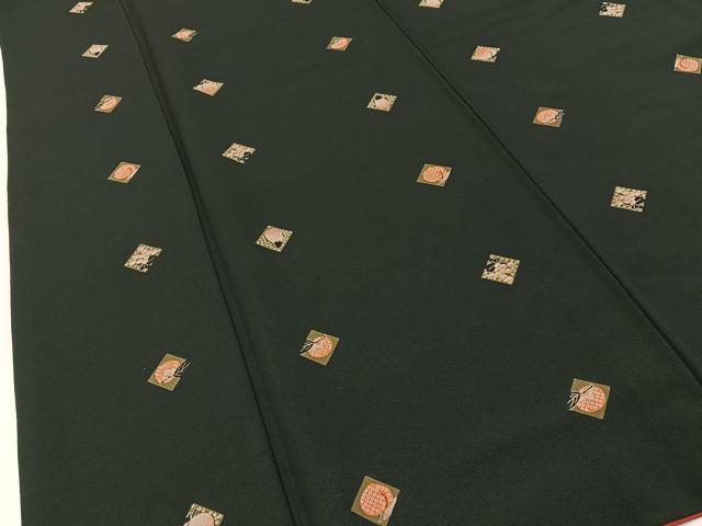 平和屋着物●撫松庵　小紋　成り物　黒地　洗える着物　BAAY3588hj