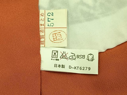 平和屋着物■小紋　鹿の子菊文　黒地　洗える着物　未使用　BAAY3591hj