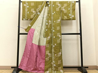 平和屋着物■小紋　胴抜き仕立て　撫子　源氏香　洗える着物　BAAY3596hj