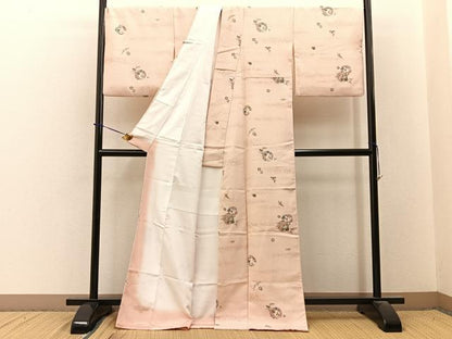 平和屋着物●小紋　花丸文　金彩　ロング丈　洗える着物　BAAY3600hj