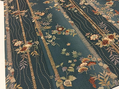 平和屋着物■小紋　鹿の子草花文　暈し染め　金彩　洗える着物　BAAY3603hj