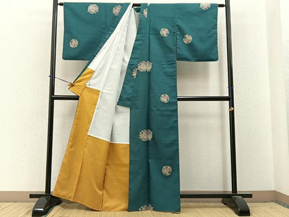 平和屋着物■小紋　鹿の子花丸文　洗える着物　BAAY3611hj