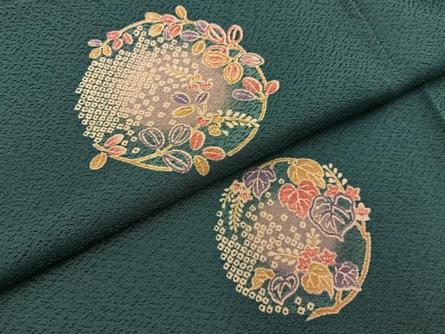平和屋着物■小紋　鹿の子花丸文　洗える着物　BAAY3611hj