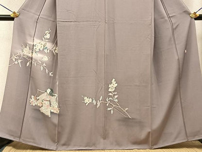 平和屋着物●訪問着　友禅　作家物　人物花文　正絹　逸品　BAAY3617hj