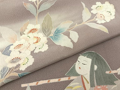 平和屋着物●訪問着　友禅　作家物　人物花文　正絹　逸品　BAAY3617hj