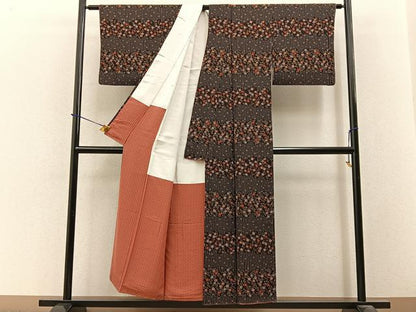 平和屋着物■上質な小紋　舞桜文　正絹　逸品　BAAY3619hj