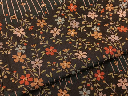 平和屋着物■上質な小紋　舞桜文　正絹　逸品　BAAY3619hj