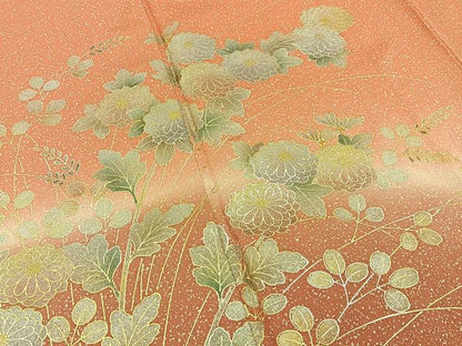 平和屋着物■訪問着　秋草文　暈し染め　金銀彩　正絹　逸品　BAAY3620hj