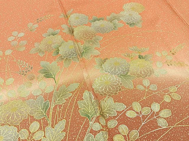 平和屋着物■訪問着　秋草文　暈し染め　金銀彩　正絹　逸品　BAAY3620hj