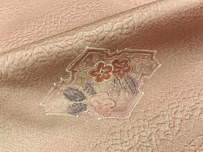 平和屋着物●上質な小紋　地紋起こし　花絵皿　暈し染め　正絹　逸品　BAAY3624hj