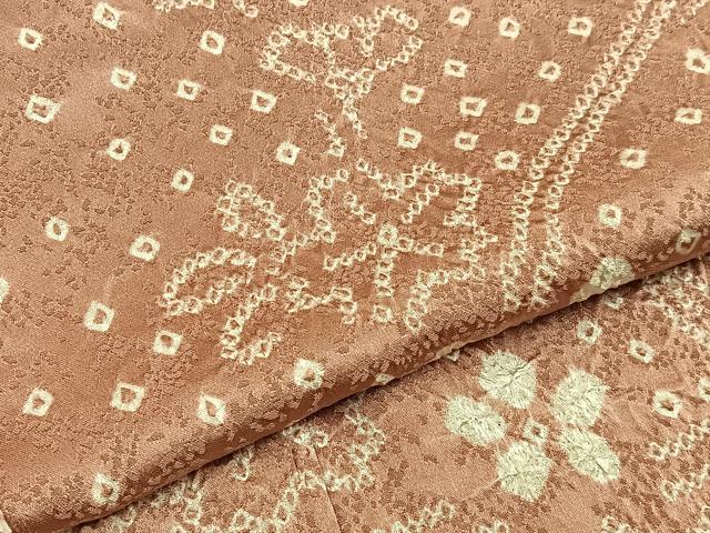 平和屋着物●訪問着　総絞り　枝花文　正絹　逸品　BAAY3626hj