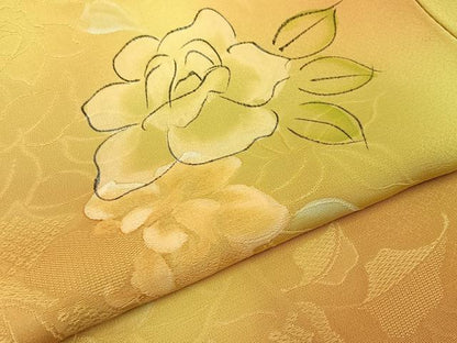 平和屋着物●上質な小紋　手描き　地紋起こし　草花文　暈し染め　正絹　逸品　BAAY3628hj