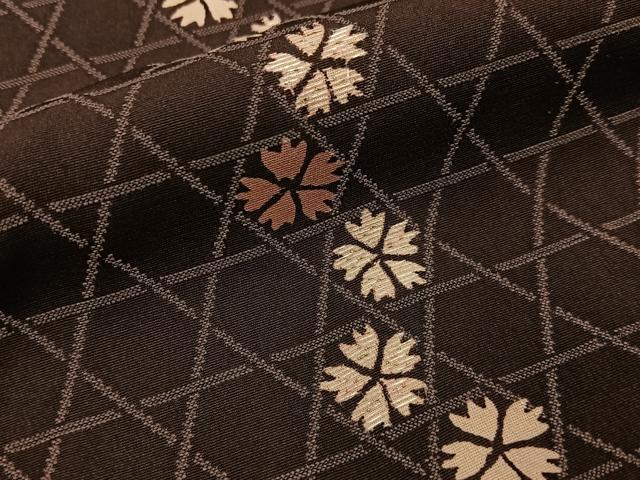 平和屋着物●訪問着　刺繍　撫子　籠目文様　正絹　逸品　BAAY3633hj
