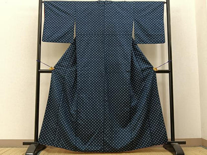 平和屋着物■上質な紬　あられ文様　正絹　逸品　BAAY3637hj