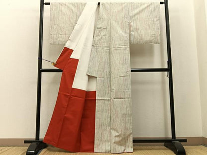 平和屋着物■上質な紬　抽象文様　正絹　逸品　BAAY3642hj