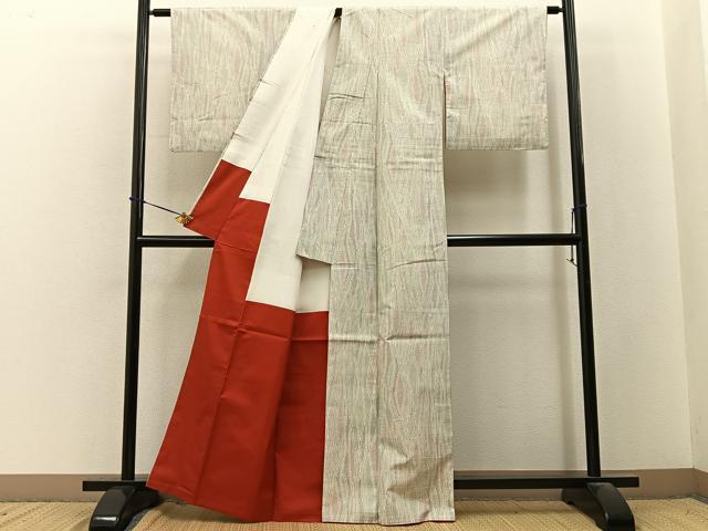 平和屋着物■上質な紬　抽象文様　正絹　逸品　BAAY3642hj