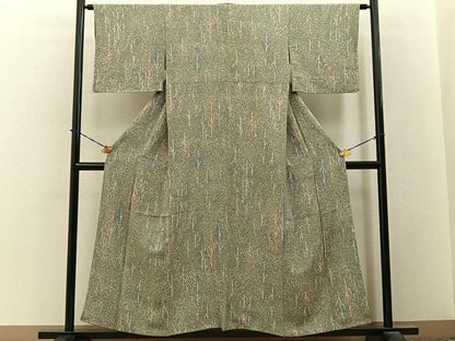 平和屋着物■上質な小紋　樹林文　正絹　逸品　BAAY3644hj