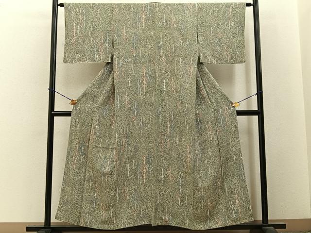 平和屋着物■上質な小紋　樹林文　正絹　逸品　BAAY3644hj