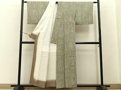 平和屋着物■上質な小紋　樹林文　正絹　逸品　BAAY3644hj