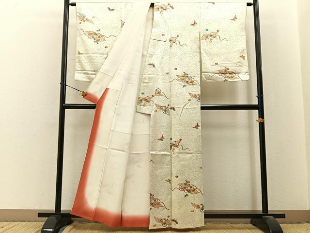 平和屋着物■上質な小紋　花筏　金彩　正絹　逸品　BAAY3645hj