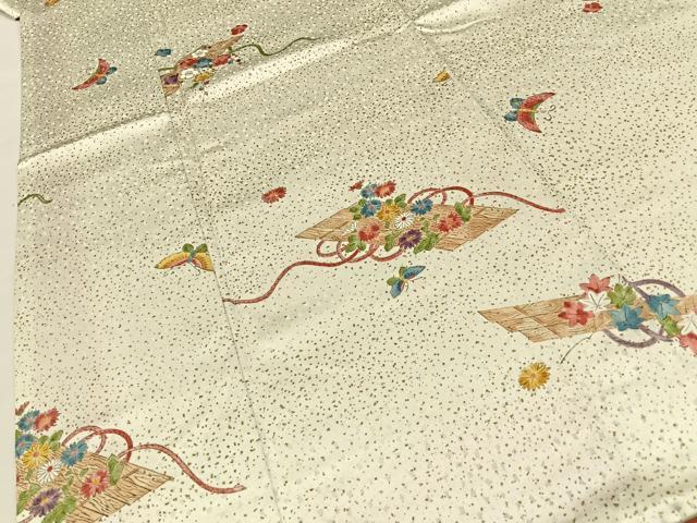 平和屋着物■上質な小紋　花筏　金彩　正絹　逸品　BAAY3645hj