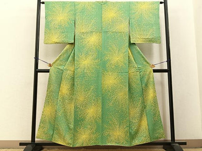 平和屋着物■上質な小紋　乱菊　正絹　逸品　BAAY3647hj