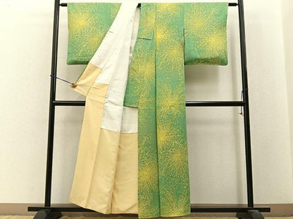平和屋着物■上質な小紋　乱菊　正絹　逸品　BAAY3647hj
