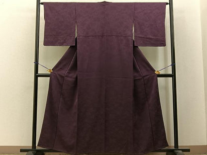平和屋着物■上質な色無地　霞地紋　似せ紫色　正絹　逸品　BAAY3651hj