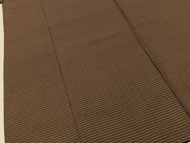 平和屋着物■男性　お召　横縞　正絹　逸品　BAAY3652hj