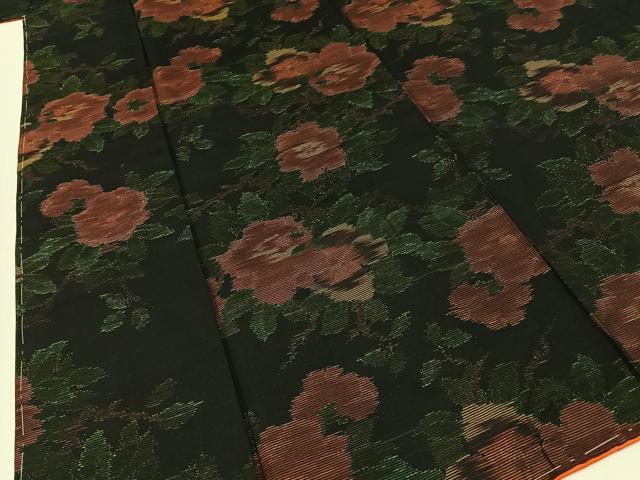 平和屋着物■本場大島紬　枝花文　正絹　逸品　BAAY3653hj