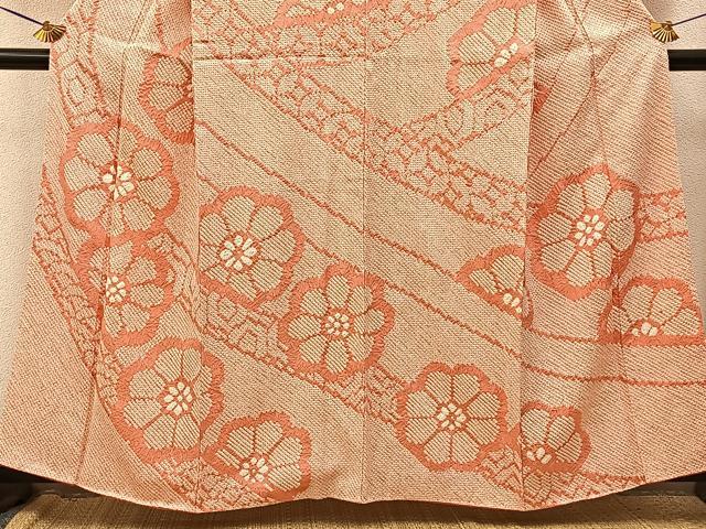 平和屋着物●訪問着　総絞り　舞花文　正絹　逸品　BAAY3659hj