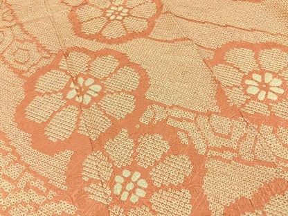 平和屋着物●訪問着　総絞り　舞花文　正絹　逸品　BAAY3659hj