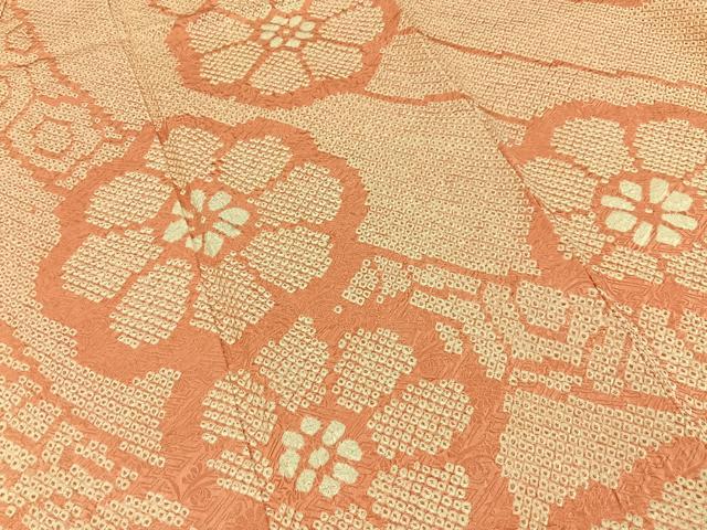平和屋着物●訪問着　総絞り　舞花文　正絹　逸品　BAAY3659hj