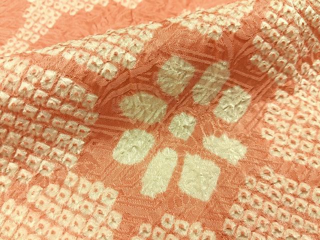 平和屋着物●訪問着　総絞り　舞花文　正絹　逸品　BAAY3659hj