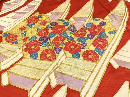 平和屋着物■豪華振袖 駒刺繍 渡船花文 金彩 正絹 逸品 BAAY3663hj