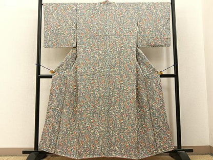 平和屋着物■上質な小紋　飾花文　正絹　逸品　BAAY3664hj
