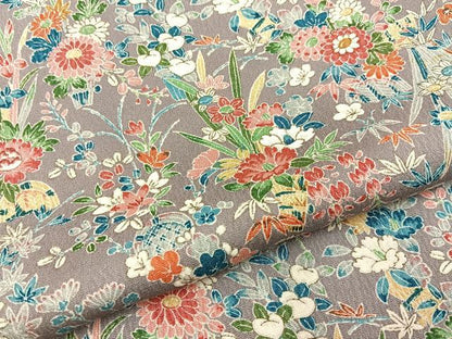 平和屋着物■上質な小紋　飾花文　正絹　逸品　BAAY3664hj