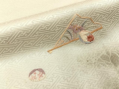 平和屋着物■訪問着　刺繍　貝桶花文　金彩　正絹　逸品　BAAY3672hj
