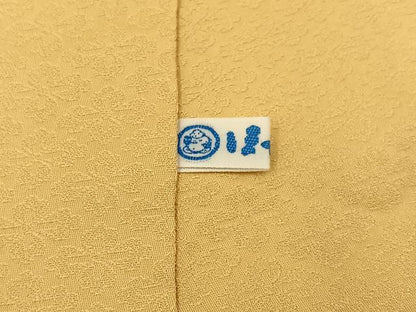 平和屋着物●無地絵羽訪問着　草花丸地紋　蜂蜜色　ほていや扱い　正絹　逸品　BAAY3678hj