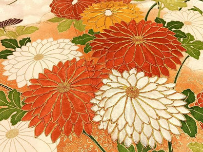 平和屋着物■豪華振袖　駒刺繍　菊　暈し染め　金彩　正絹　逸品　BAAY3679hj