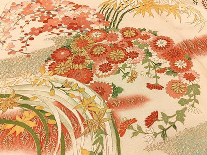 平和屋着物■豪華振袖　刺繍　エ霞花丸文　金彩　正絹　逸品　BAAY3681hj