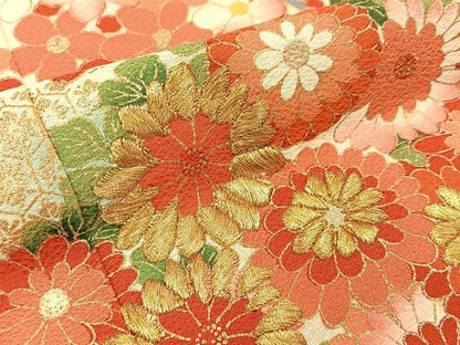 平和屋着物■豪華振袖　刺繍　エ霞花丸文　金彩　正絹　逸品　BAAY3681hj