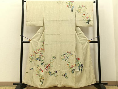 平和屋着物■訪問着　草花文　正絹　逸品　BAAY3683hj