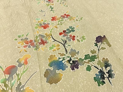 平和屋着物■訪問着　草花文　正絹　逸品　BAAY3683hj
