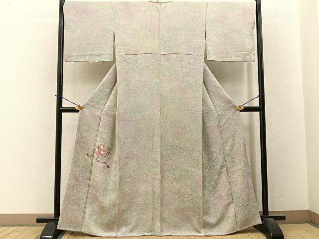 平和屋着物■色留訪問着　総刺繍　手毬　暈し染め　正絹　逸品　BAAY3684hj
